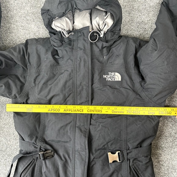 Womens Size‎ Large North Face Goose Down Black 550 Belted Puffer Jacket - Picture 8 of 11